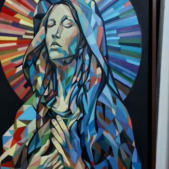 Peinture intitulée "Nossa Senhora" par Ricardo Carvalheira, Œuvre d'art originale, Acrylique
