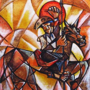 Ζωγραφική με τίτλο "Dom Quixote Nordest…" από Ricardo Carvalheira, Αυθεντικά έργα τέχνης, Ακρυλικό
