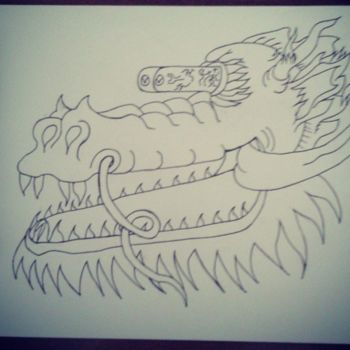 图画 标题为“The dragon” 由Rbreda, 原创艺术品, 圆珠笔