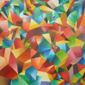 Peinture intitulée "cristals" par Ricardo Martinez, Œuvre d'art originale, Huile