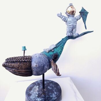 Escultura intitulada "Luna Ballena" por Ricardo Olivares, Obras de arte originais, Bronze