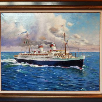 Painting titled "SS REX" by Ricardo Quiroga, Original Artwork, Oil
