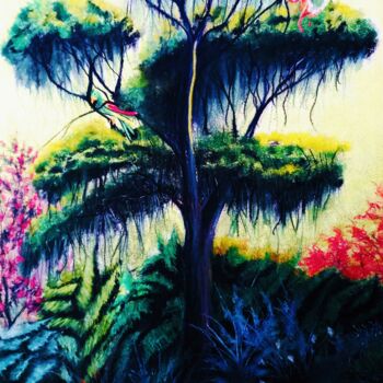 Tekening getiteld "A Selva" door Ricardo Ross Marques, Origineel Kunstwerk, Pastel