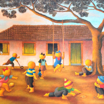 Painting titled "Da Série "Canções p…" by Ricardo Ferrari, Original Artwork, Oil