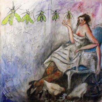 Pintura intitulada "VÁ... COMAM, COMAM." por Ricardo Passos, Obras de arte originais