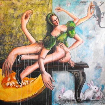 Pintura intitulada "A Osga da Cinderela…" por Ricardo Passos, Obras de arte originais