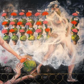 Pittura intitolato "A ROSA" da Ricardo Passos, Opera d'arte originale