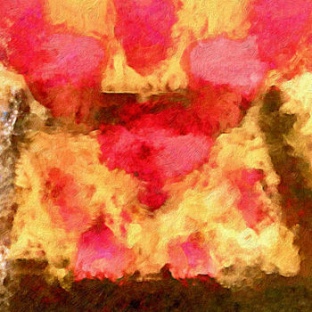 Digital Arts titled "Flowers On Fire" by R Tt, Original Artwork, Digital Painting