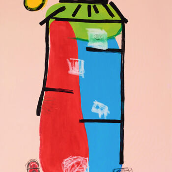 Картина под названием "Casa Alta n°001" - Riccardo Bonavires, Подлинное произведение искусства, Акрил Установлен на Деревянн…