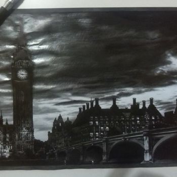 Painting titled "London" by Riccardo Girardi, Original Artwork, Ink