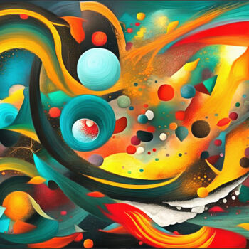 数字艺术 标题为“Abstracto Tropical” 由Riccardo Zullian, 原创艺术品, 数字油画