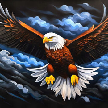 Artes digitais intitulada "Aguila Calva" por Riccardo Zullian, Obras de arte originais, Pintura digital