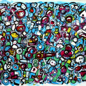 Peinture intitulée "1001 looks" par Riccardo Vitiello, Œuvre d'art originale, Acrylique