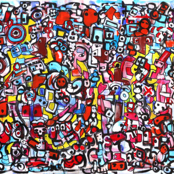 Painting titled "Urban impact n.1" by Riccardo Vitiello, Original Artwork, Acrylic