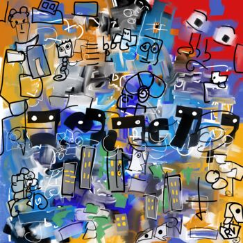 Digitale Kunst mit dem Titel "Music is back in to…" von Riccardo Vitiello, Original-Kunstwerk, Digitale Malerei