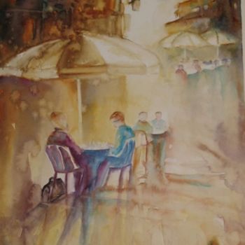 Painting titled "La terrasse" by Sylvie Ricevuto, Original Artwork