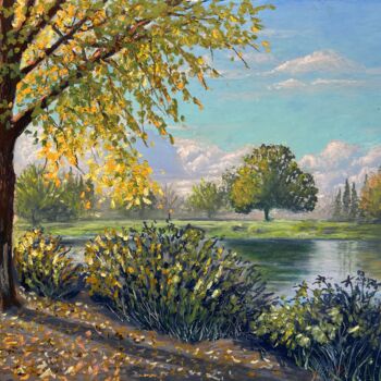 Peinture intitulée "Commonwealth Lake P…" par Rich Arriagada, Œuvre d'art originale, Pastel