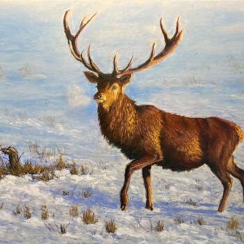 Painting titled "The rut" by Rich Arriagada, Original Artwork, Oil Mounted on Wood Panel