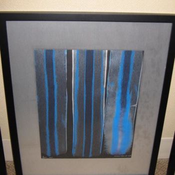 Peinture intitulée "Blue Metalic" par Richard Mangold, Œuvre d'art originale, Huile