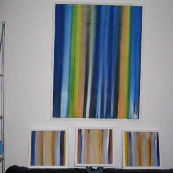 Malerei mit dem Titel "Neon with Neon Trio" von Richard Mangold, Original-Kunstwerk, Öl