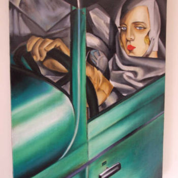 Malerei mit dem Titel "Auto Portrait" von Richard Mangold, Original-Kunstwerk, Öl
