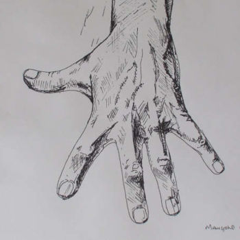 Schilderij getiteld "The Artists Hand" door Richard Mangold, Origineel Kunstwerk, Olie