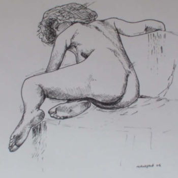 Картина под названием "Seated Nude" - Richard Mangold, Подлинное произведение искусства, Масло