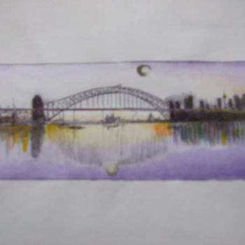 Painting titled "SHB. Sydney Harbour…" by Richard Mangold, Original Artwork, Oil