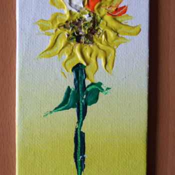 Painting titled "Mini Tournesol" by Richard Mangold, Original Artwork, Oil