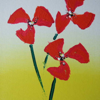 Painting titled "Poppies New" by Richard Mangold, Original Artwork, Oil