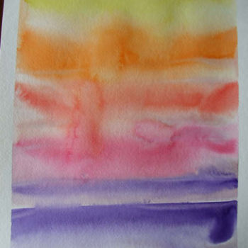 Peinture intitulée "Desert Sunset" par Richard Mangold, Œuvre d'art originale, Huile