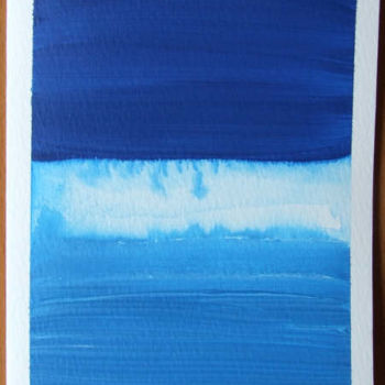 Painting titled "Blue Blue Blue Card" by Richard Mangold, Original Artwork, Oil