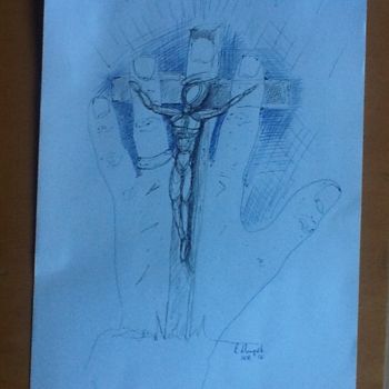 Рисунок под названием "At The Hand Of God" - Richard Mangold, Подлинное произведение искусства, Чернила