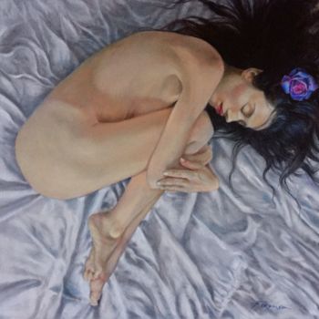 Картина под названием "Blue Rose" - Richard Ferguson, Подлинное произведение искусства, Пастель