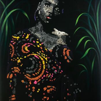 Painting titled "Confidently poised" by Richard Adusu, Original Artwork, Acrylic