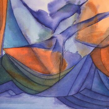 Peinture intitulée "Petite pause pour d…" par Richard Aubin, Œuvre d'art originale, Aquarelle