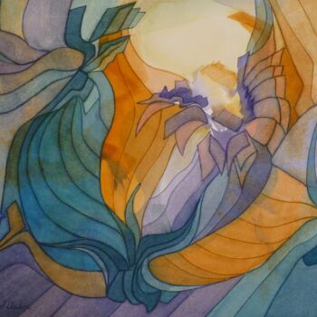 Peinture intitulée "Fantaisies autour d…" par Richard Aubin, Œuvre d'art originale, Aquarelle