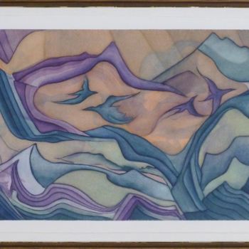 Peinture intitulée "Le pommier enchante…" par Richard Aubin, Œuvre d'art originale, Aquarelle