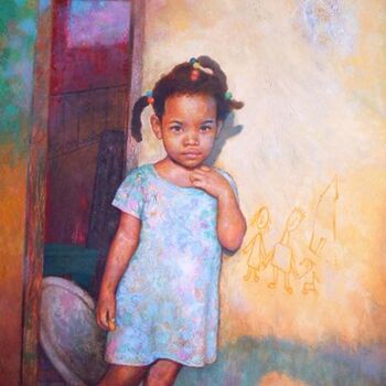 Pintura titulada "Petite fille" por Richard Barbot, Obra de arte original