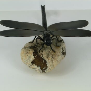 Sculpture titled "Libelle" by Richard Blaas, Original Artwork, Metals
