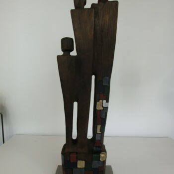 Sculpture intitulée "Familie 2" par Richard Blaas, Œuvre d'art originale, Bois