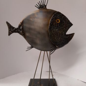 Sculpture intitulée "Fisch 2" par Richard Blaas, Œuvre d'art originale, Métaux