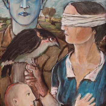 Peinture intitulée "Human Family" par Richard Cress, Œuvre d'art originale, Huile