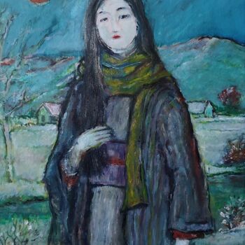 Painting titled "Yuki-Onna, the lady…" by Richard Cress, Original Artwork, Oil