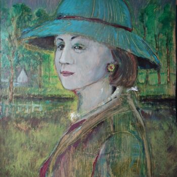 Painting titled "A Hat Is An Accesso…" by Richard Cress, Original Artwork, Oil
