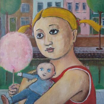 Malerei mit dem Titel "Life Is Cotton Candy" von Richard Cress, Original-Kunstwerk, Öl