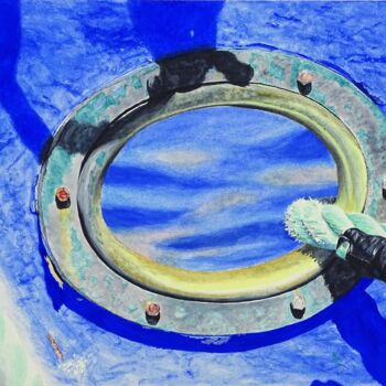 Peinture intitulée "ECUBIER BATEAU DE P…" par Richard Diego Sander, Œuvre d'art originale, Aquarelle