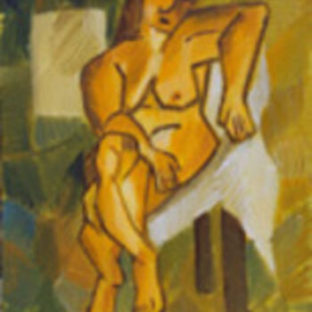 Pintura intitulada "nu assi" por Richard Fabre, Obras de arte originais