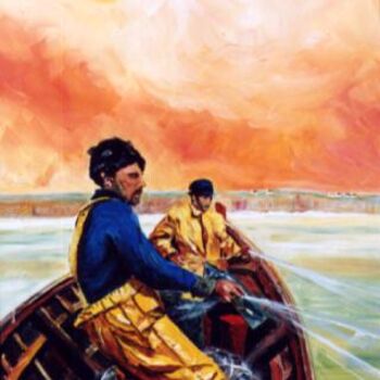 Pintura intitulada "marins bretons" por Richard Gauduchon, Obras de arte originais, Óleo