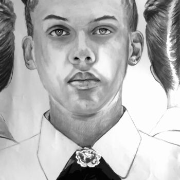 Drawing titled "Stromae" by Richard Hanssens, Original Artwork, Charcoal